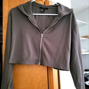 Forever 21 Crop Zip Hoodie Size Small